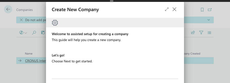 Dynamics 365 Business Central: What to setup in New Company