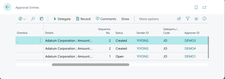 Dynamics 365 Business Central: Workflows Approval – 2 Level
